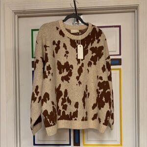 By Together Brown and Cream Knit Sweater